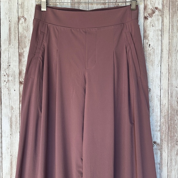 Athleta Brooklyn Heights Pleated Wide Leg Pants Damask Mauve sz 2 High Rise 30” - Picture 4 of 12